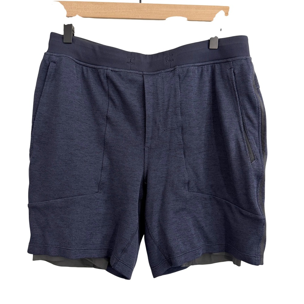 Lululemon T.H.E. Shorts Lined Blue Large Activewear Athleisure Athletic Gym